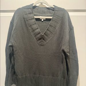 Lou & Gray Dark Green V Neck Sweater Large